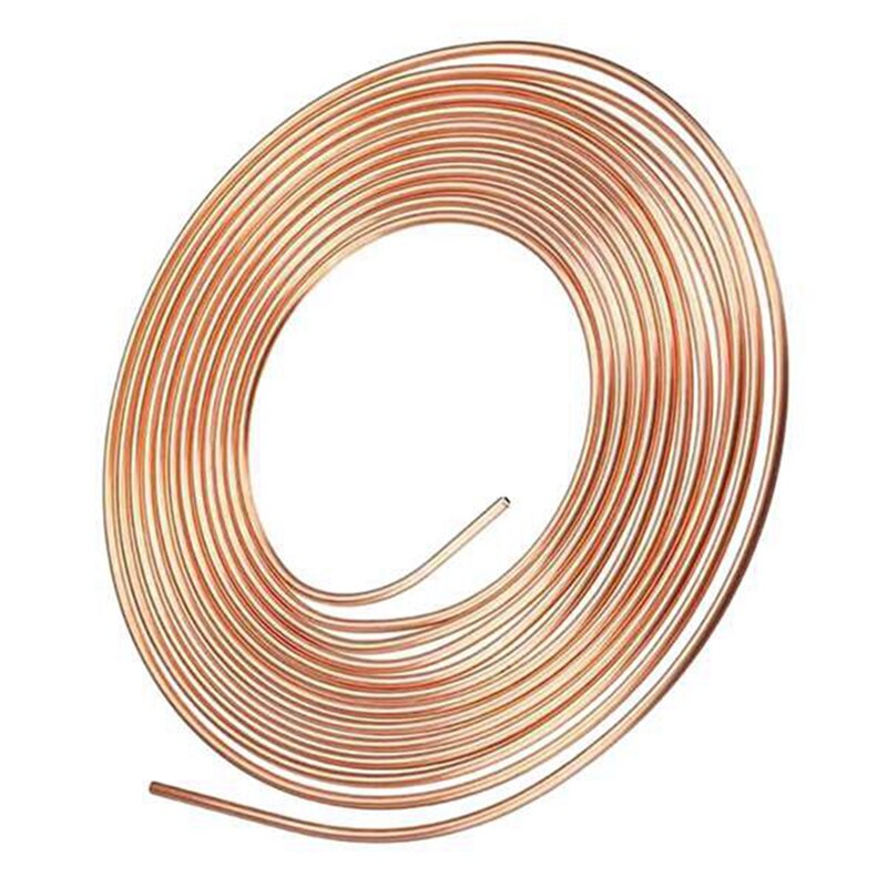 Bobine de Tube de frein en cuivre de 3/16 pouces, 25 pieds, 7.62M, Joint de tuyauterie avec 15 raccords