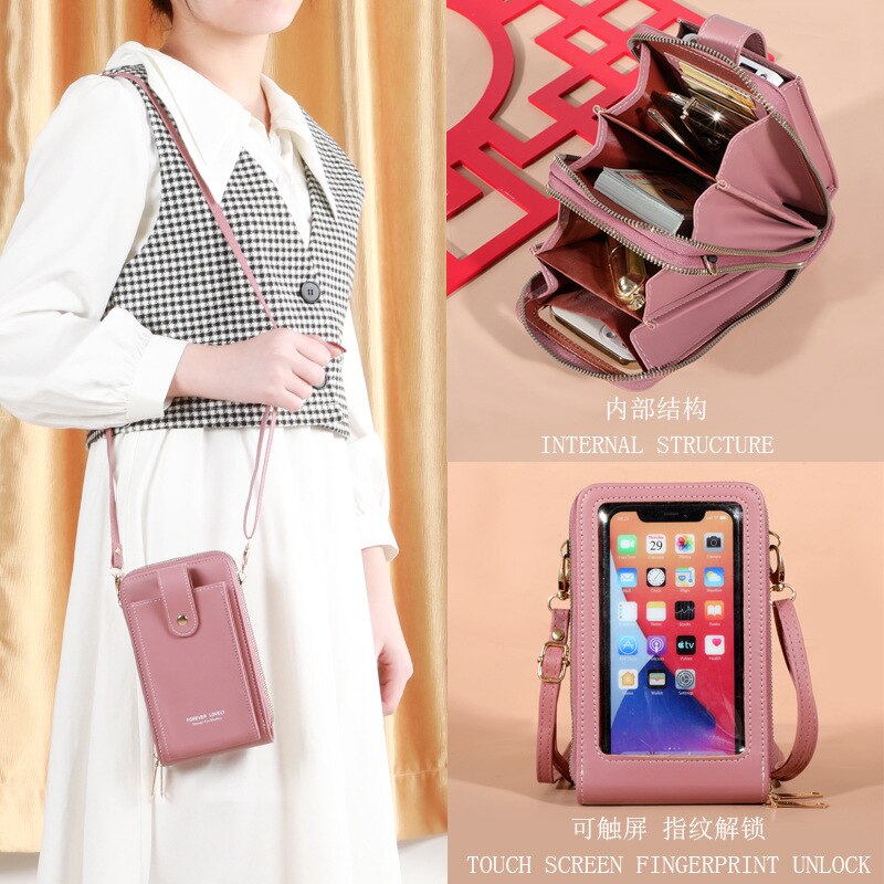 Vrouwen Schoudertas Pu Leather Crossbody Telefoon Tas Portemonnee Kaart Handtassen Messenger Draagbare Kleine Vierkante Tas Voor Meisjes Vrouwelijke