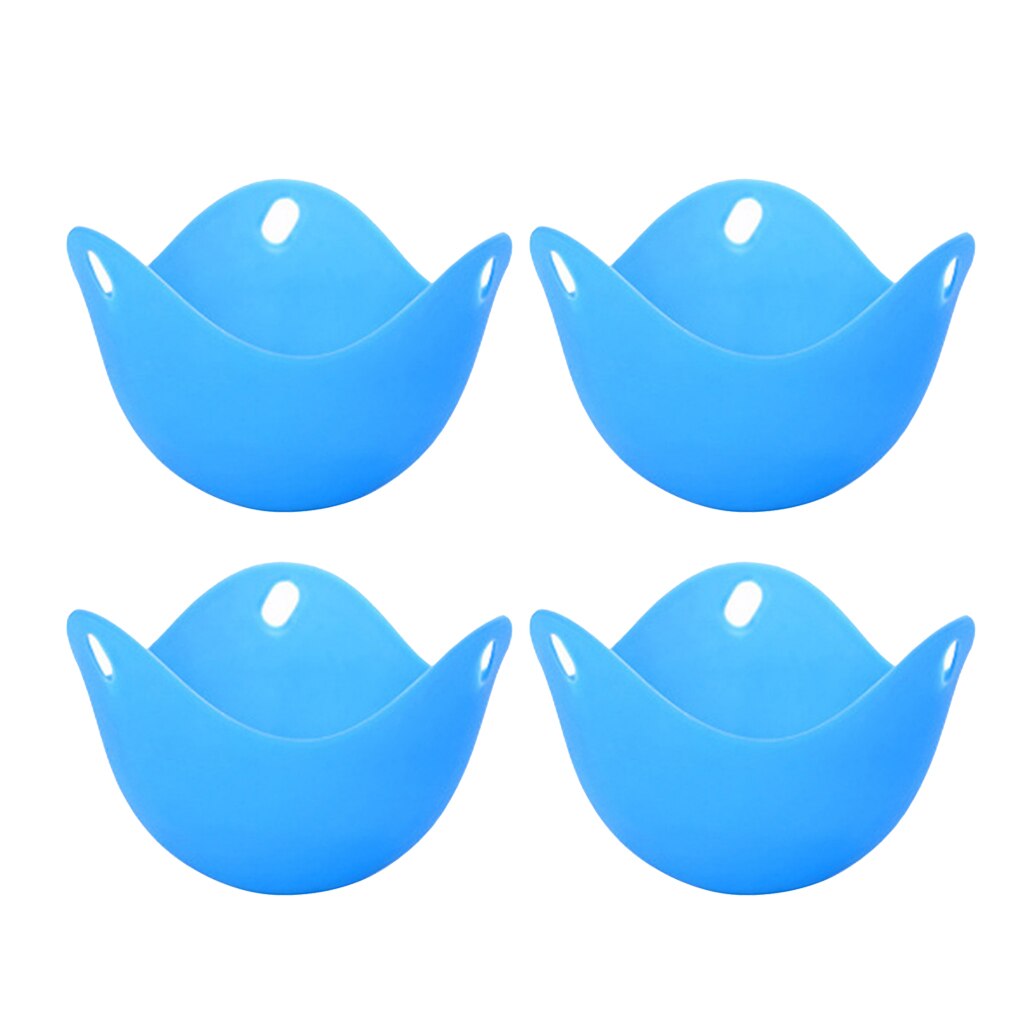 Cocedor de huevos de silicona para cocina y microondas, 4 paquetes: Blue