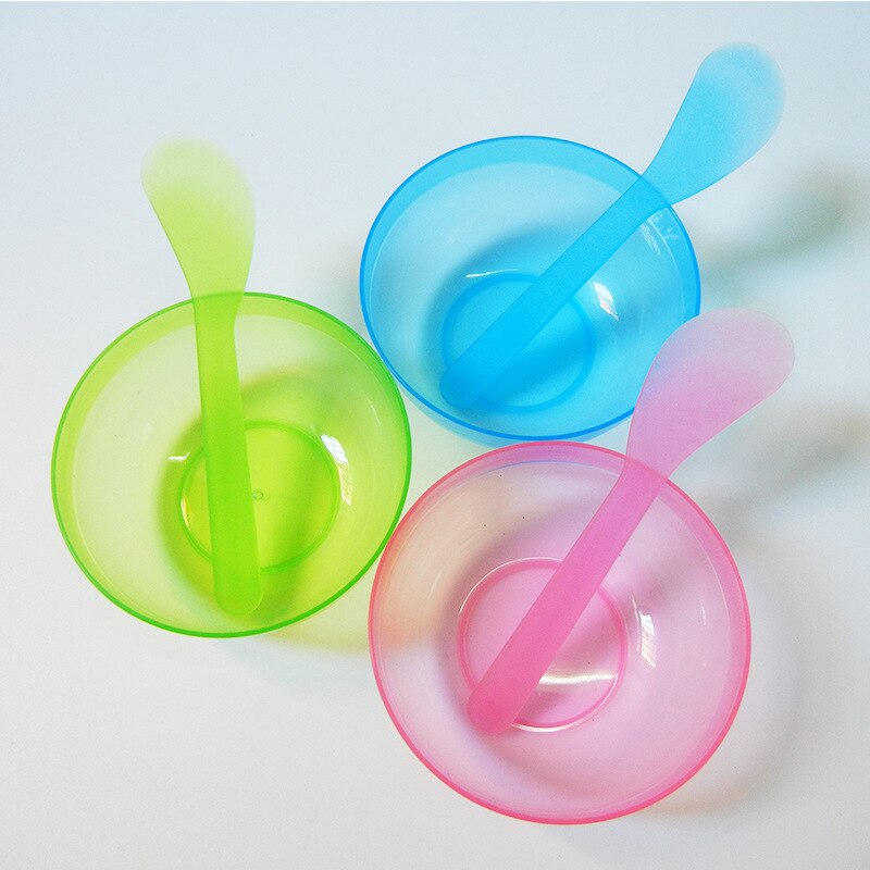 Taoye teemo 2 sztuk/zestaw przenośne plastikowe miska robić maseczki na twarz pędzelek zestaw kobiety DIY mieszanie stosowanie pielęgnacja twarzy narzędzia robić makijażu zestaw