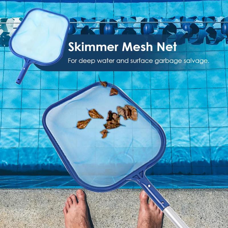Svømmebasseng skimmer nett fiskedam blad søppel skimmer rake nett rengjøringsverktøy til basseng skimmer mesh ramme nett