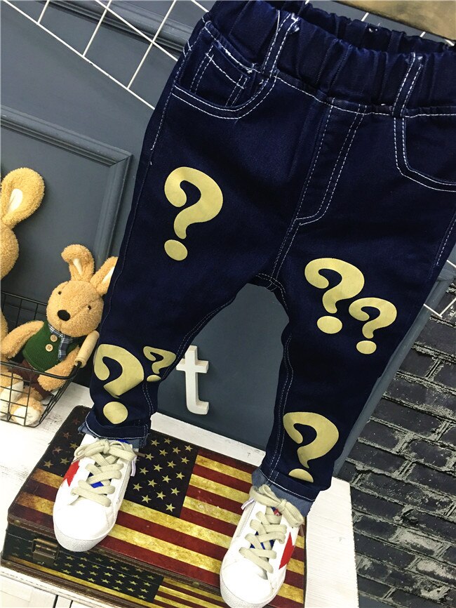 spring and Autumn children pants kids jeans boys girls denim pants Casual hole jeans feet pants 2-7Y (A12063