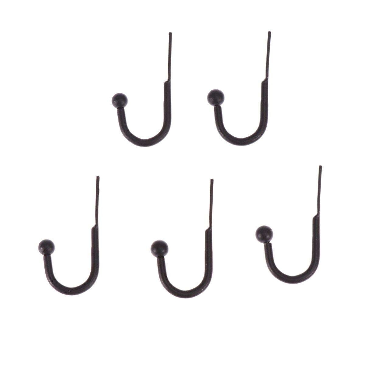 5 ganchos de una sola punta, Mini perchas negras para colgar en la pared, ganchos para la puerta, ganchos traseros para el baño, sala de estar