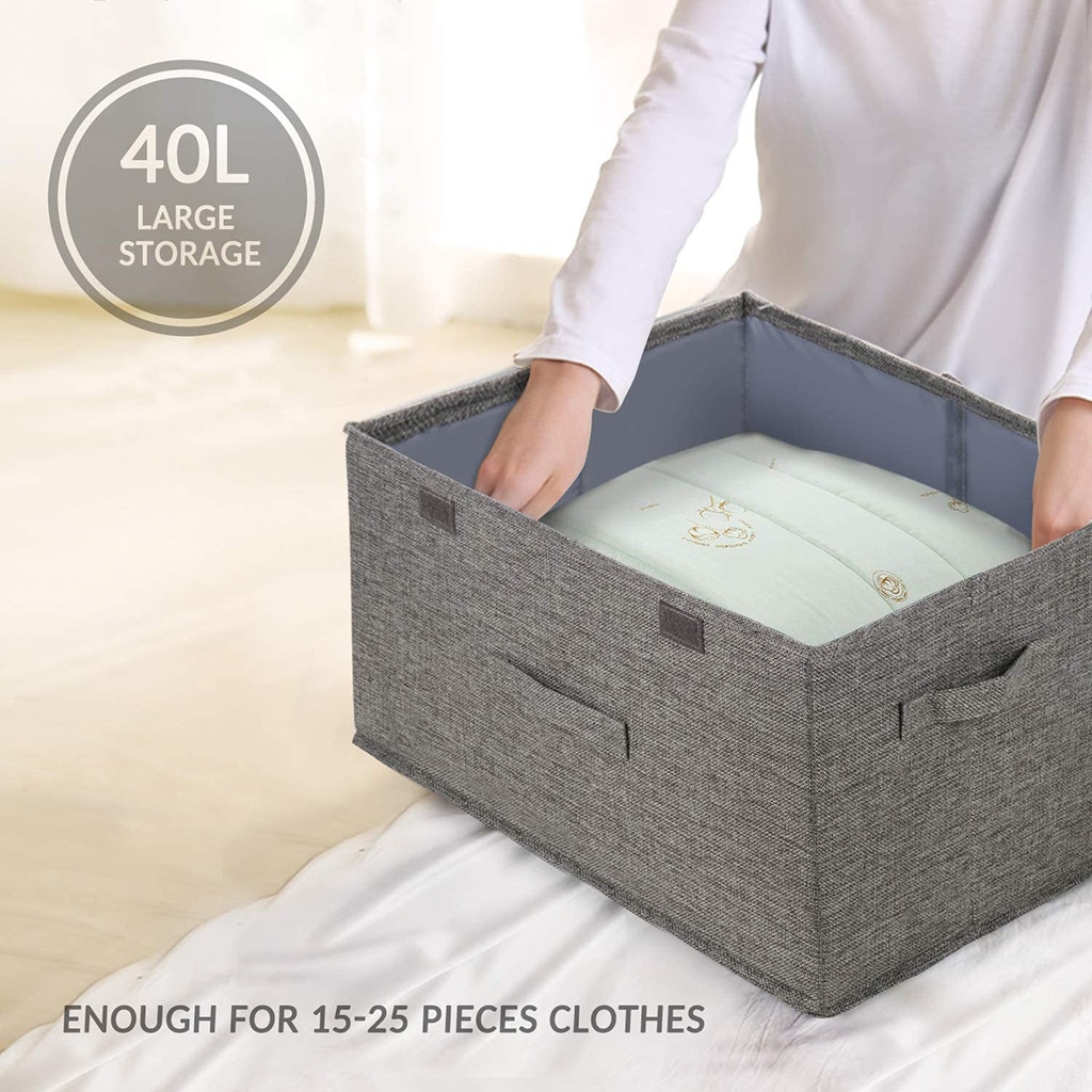 Storage Box Collapsible Linen Fabric Clothing Basket Bins Toy Box Organizer Storage Box Organizer storage organizer