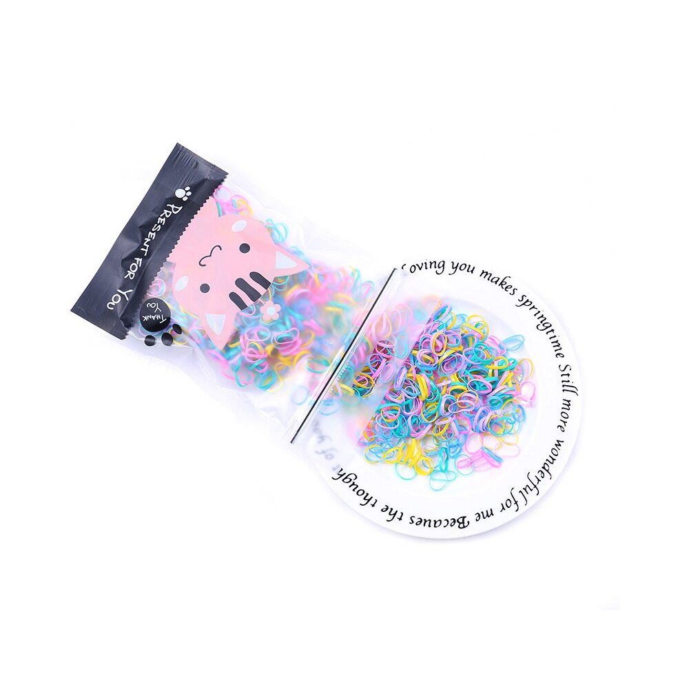 Kleurrijke Kinderen 1000 Wegwerp Kleine Elastiekjes Zal Niet Pijn Het Haar Styling Haar Accessoires Rubberen Band Styling