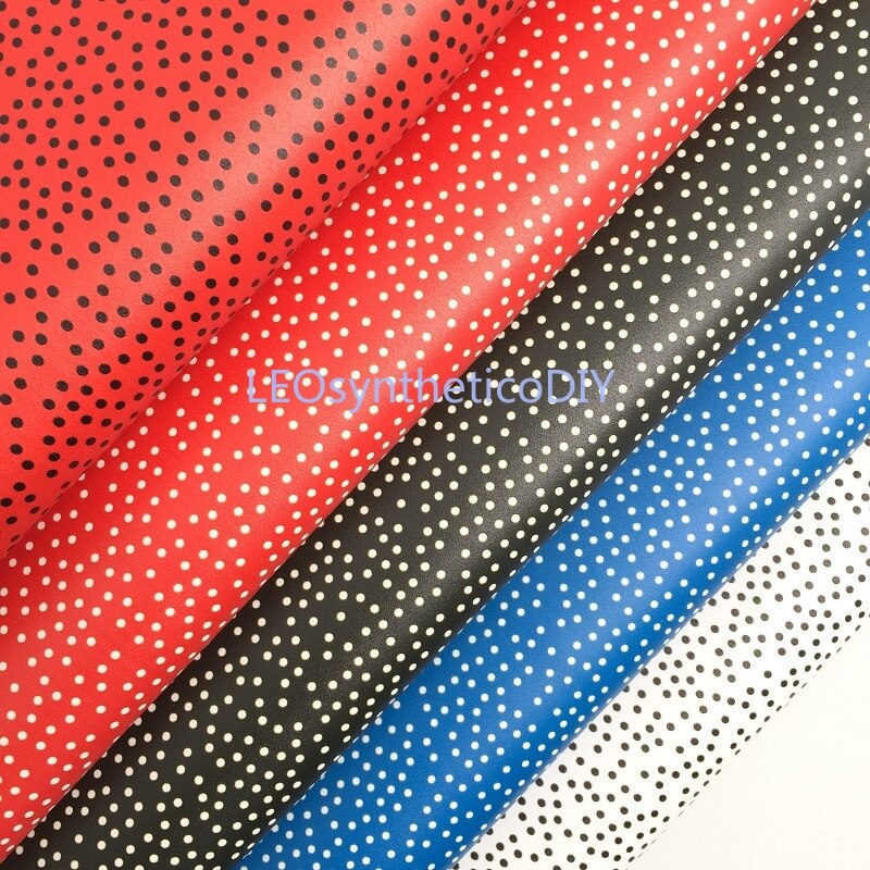 1pc 21 x 29cm stippen bedrukt synthetisch leer stof leren vellen, pu leer voor het maken van strikken leosyntheticodiy 8 s 52