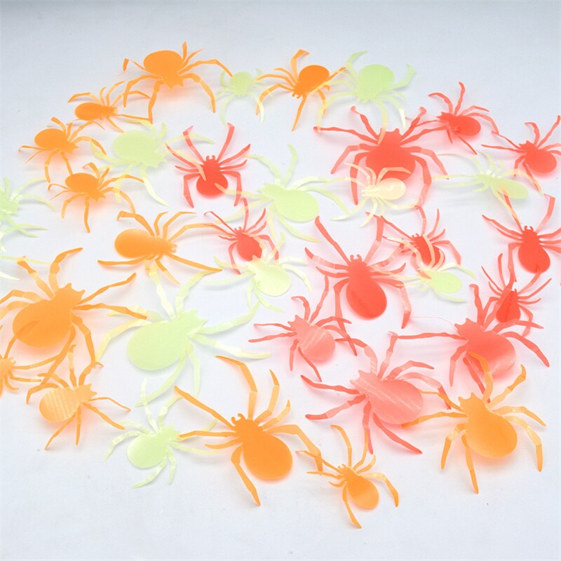 12/24/36Pcs 3D Luminous Spider Wall Sticker Halloween Festival Wedding Decoration DIY Handmade Home Fridge Window Decoration