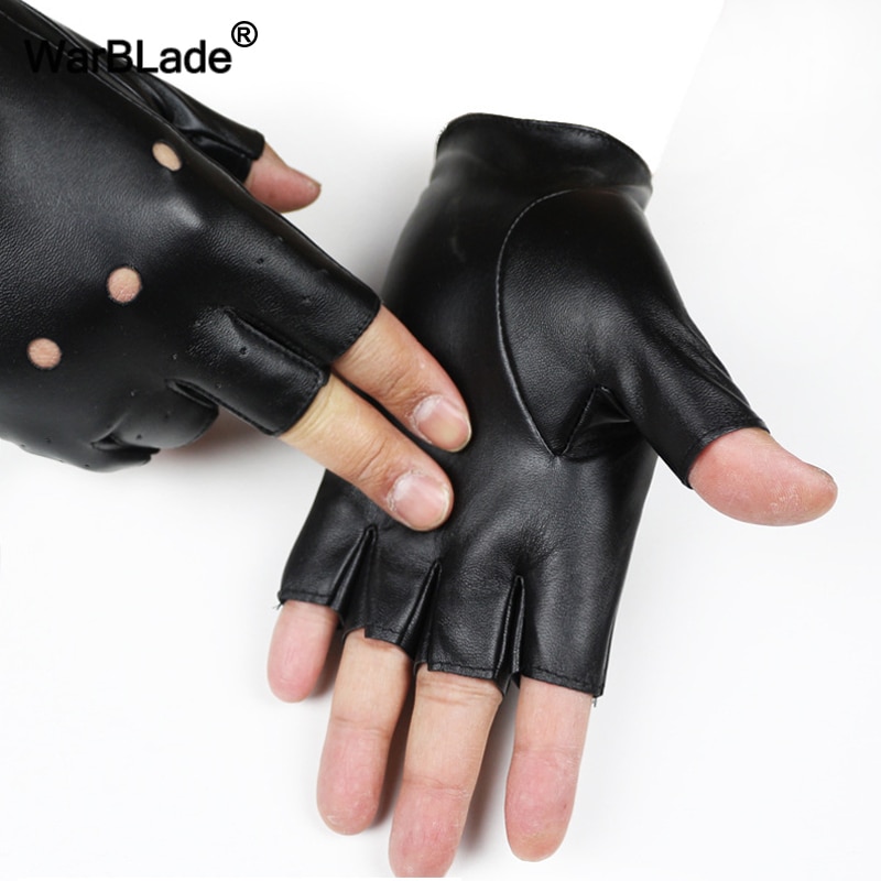 Gloves For Kids Boy Girls High Quality Leather Fingerless Gloves Children Half