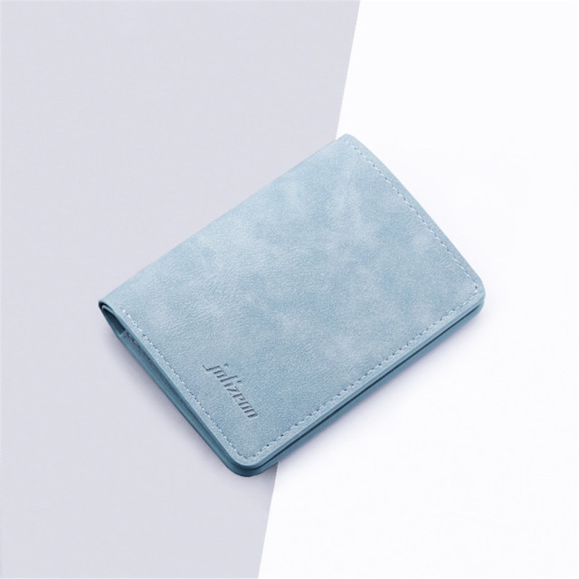 Stijl Mini Dunne Mannen Portemonnee Kaarthouder Mannen Purse Coin Pouch Kaarthouder Korte Verticale Pu Lederen Portemonnee: light blue