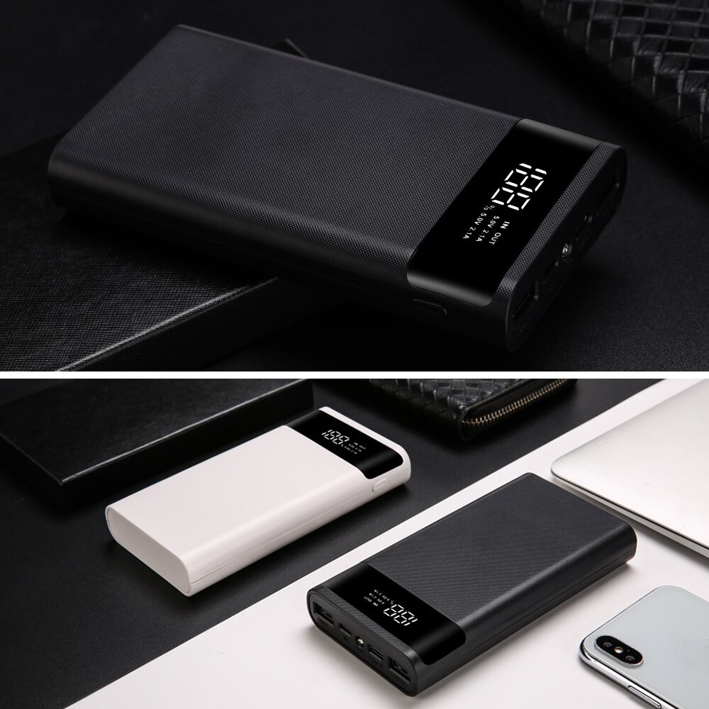 Battery Storage Box Power Bank Battery Box QC 3.0 Fast Charger Type-C Micro USB 5V Mobile Phone Charger Box Quick Charge