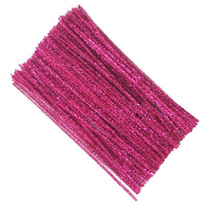 100 stuks kinderknutsels pluche stokjes handgemaakte kunst diy materialen shilly stick speelgoed educatief diy speelgoed voor kinderen: Rozenrood