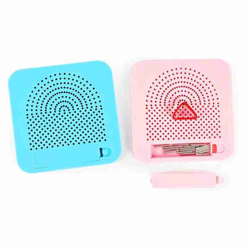 ABS azul cuadrado DIY herramienta de manualidades tablero con pasadores de guía para la luz de la rejilla de almacenamiento del rodillo de dibujo