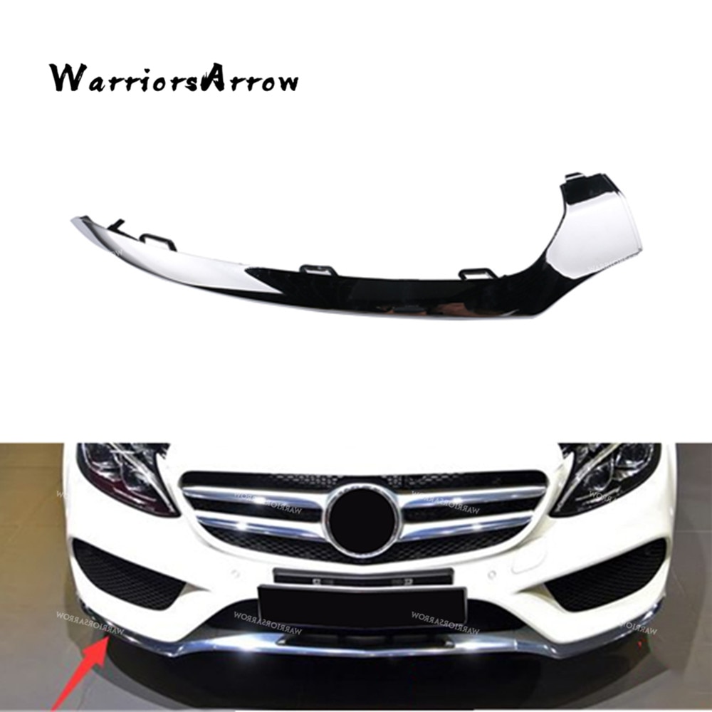 WarriorsArrow, parachoques frontal derecho, moldura cromada inferior para Mercedes W205 C300 C450 C220 C180 C200 2058851474