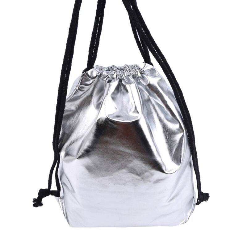 Trekkoord Tas Met Pu Lederen Band Zak Om Trekkoord Flamingo Sporttas Kleine Mini Reistassen: light silver