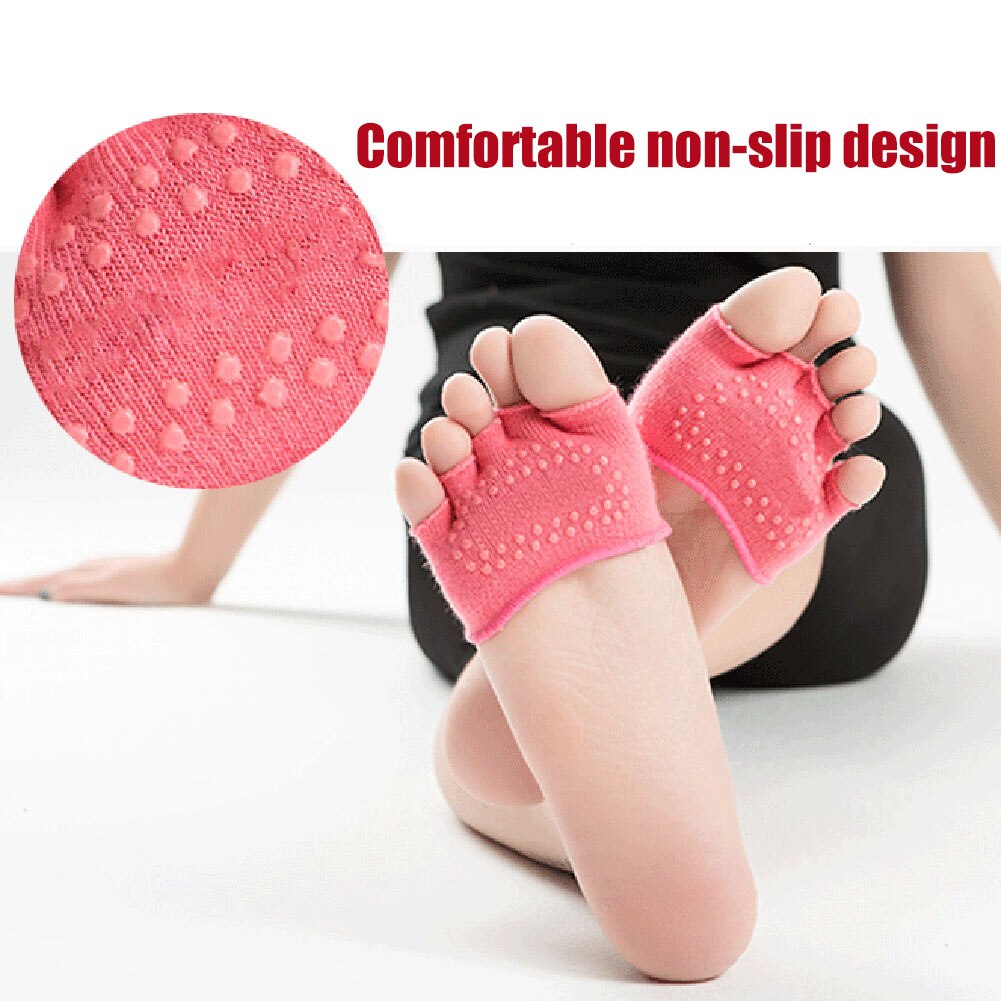 Toe Socks Non-Slip Women Toe Toppers Socks No-Show Half Socks for Ballet Pilates Exercise Dance Studio CMG786