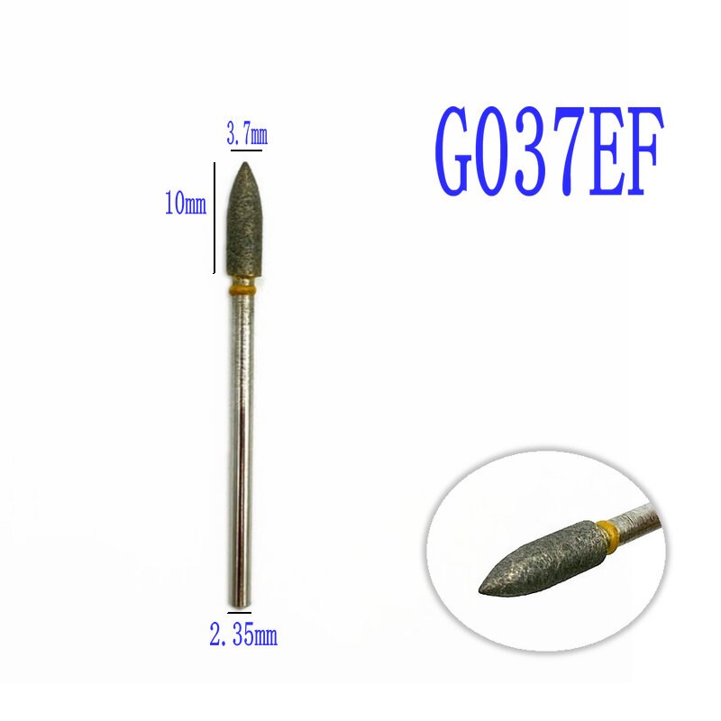 Fuly- Sintered Diamond HP Polisher Grinder for Polishing Trimming Drill 2.35mm Shank Dental HP Polishing Burs: G037EF