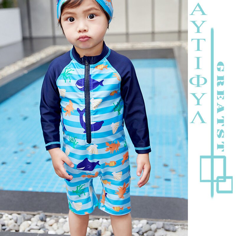 Swimable Baby Boy Muta Bambini Costumi Da Bagno Per I Ragazzi di Nuoto Surf Costume Da Bagno Per Bambini Ragazzo Beahwear di Modo Del Pagliaccetto + Cap Costumi Da Bagno