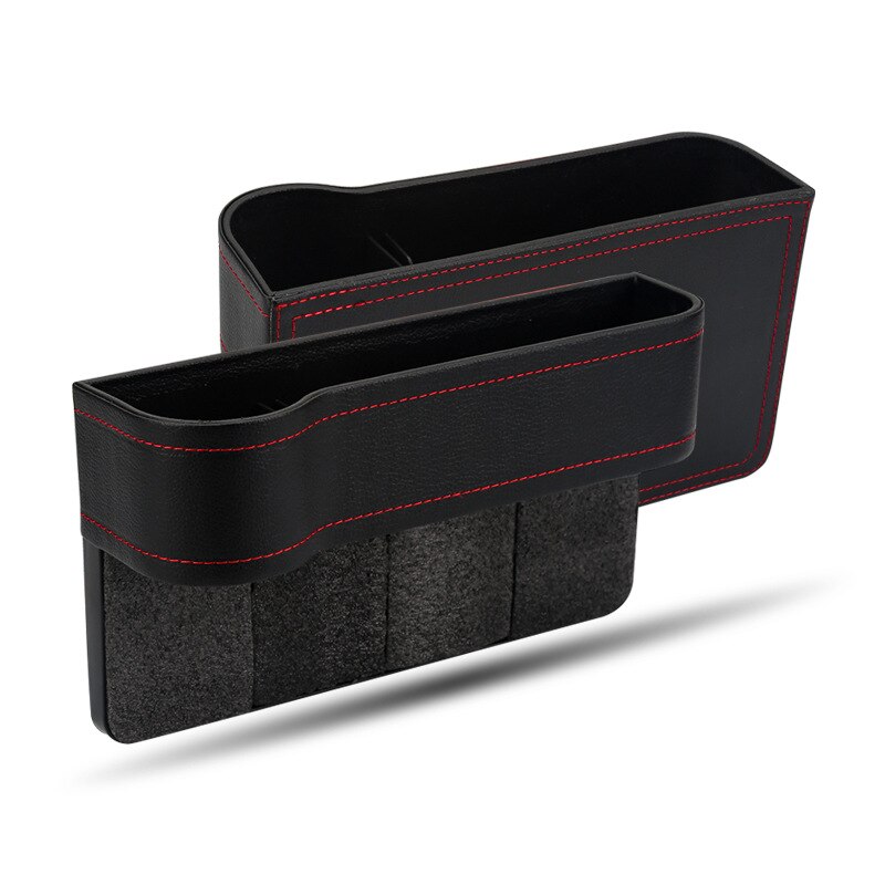 Caja de almacenamiento de cuero PU para hueco de asiento de coche, organizador de bolsillo multifuncional, soporte para botella de teléfono, accesorios para coche