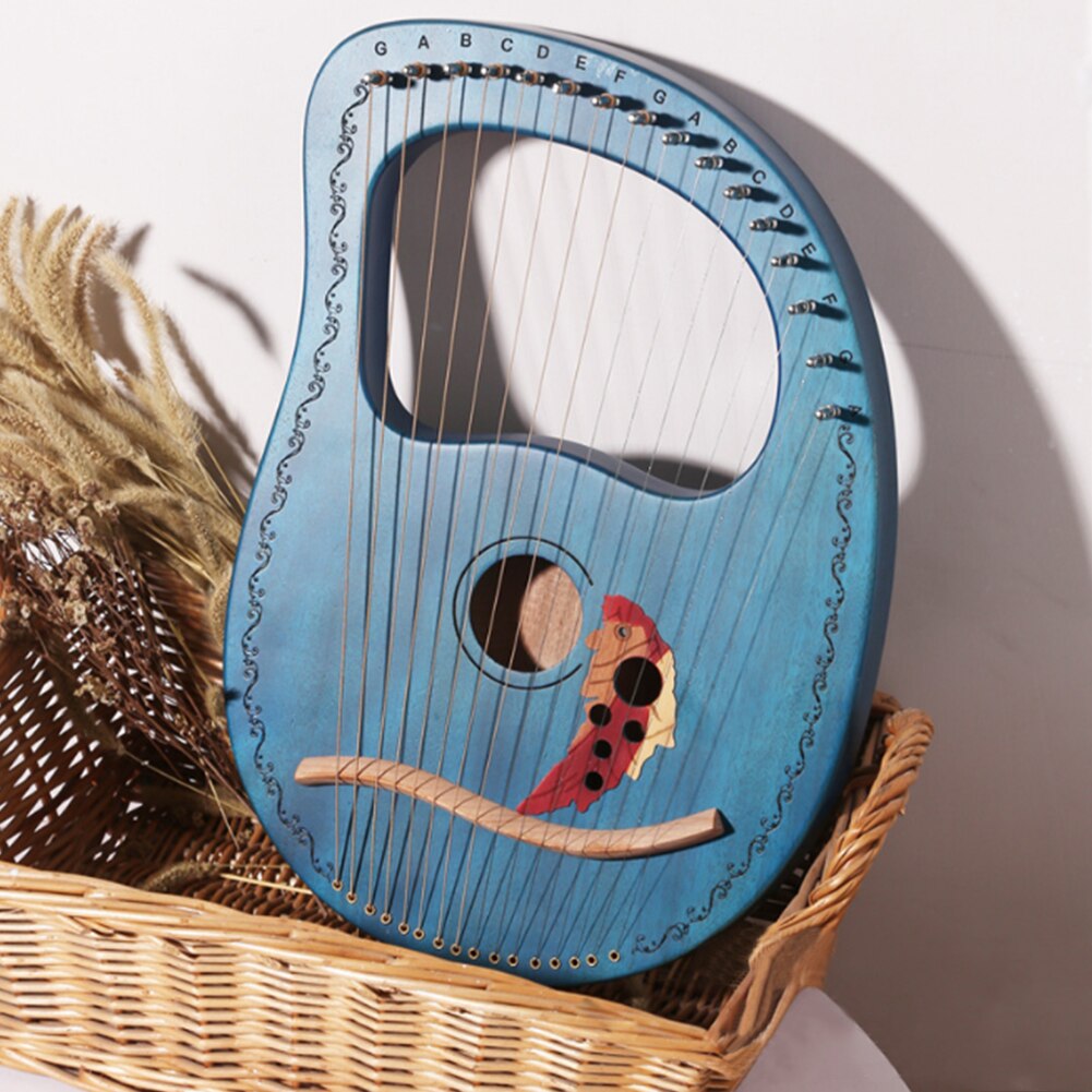 16 Strings Party Travel Lyre Harp Lightweight Clear Sound Concave Kids Mini Portable Solid Wood Veneer