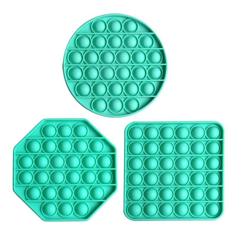 Green Push Pop Pop Bubble Sensory Fidget Toys Silicone Stress Reliever Toy Squeeze Toy Pop It Fidget Toy