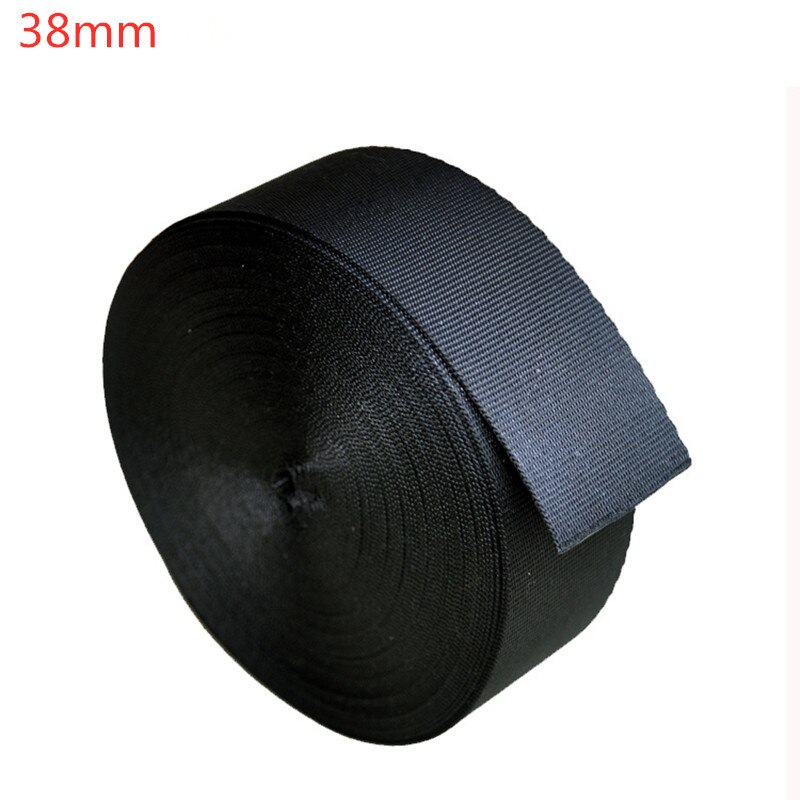 10-50mm brede 5 meter / rulle sort rem polyester / nylon bånd rygsæk stropper tasker håndværk sy taske bælte tilbehør