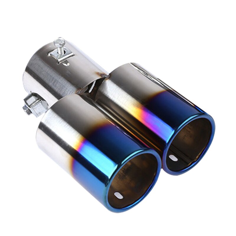 Universele Rvs Auto Staart Buis Auto Uitlaatpijp Uitlaat Auto Dual Uitlaat Trim Tip Tail Pipe