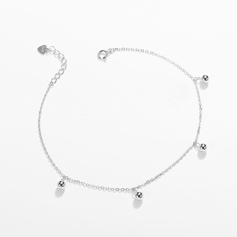 Hongye Zomer Sieraden Enkelband 925 Sterling Zilver Meisje Dunne Voet Ketting Goud Enkelband Op Been Hart Charm Accessoires: silver