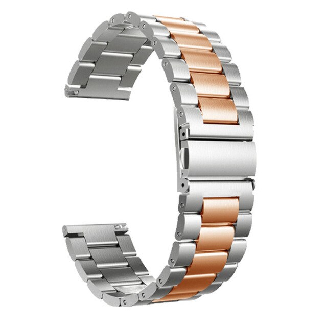 Metal urremme til garmin venu garminmove 3 garminactive s vivoactive 4 4s bånds rem rustfrit stål armbånd 18mm 20mm 22mm: Sølv rose / 20mm