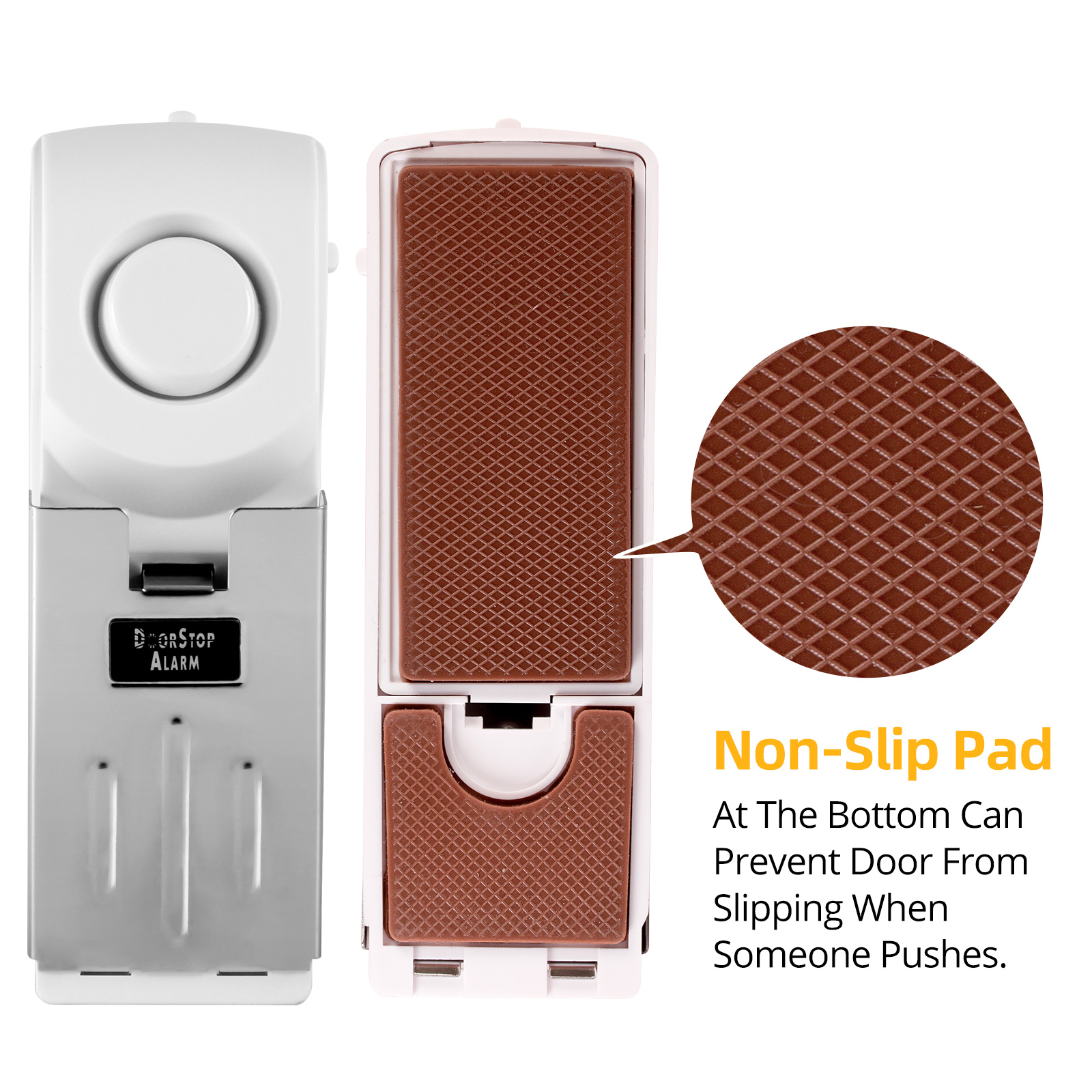 Alarme d'arrêt de porte avec sirène 120dB, butoir de porte portable, alarme de sécurité pour la maison et l'hôtel, 3 niveaux de sensibilité au recyclage, cale de porte, 2 pièces