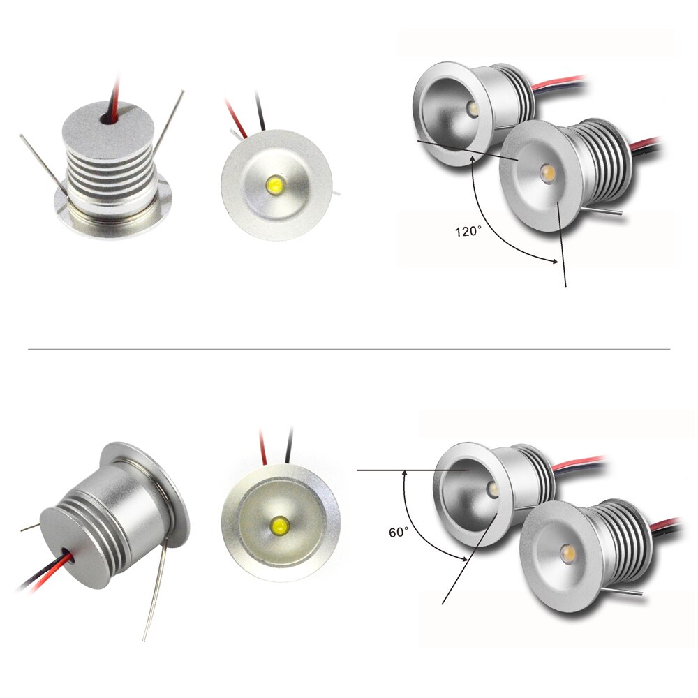 1W Mini Led Spot Lights Dimmable AC85-277V Driver Lighting 25mm Cutout Recessed Downlight 60D/120D DIY Spotlight 9pcs/set