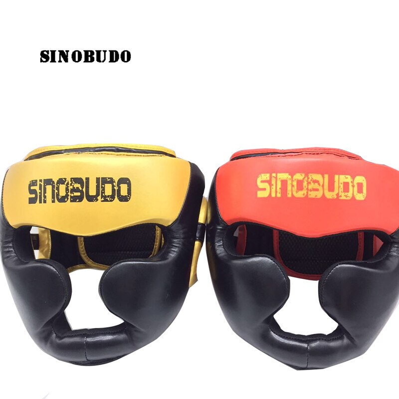 Sinobudo lukket type mma boksehjelm hovedbeskytter vagt taekwondo sanda muay thai kickboxing konkurrence hovedudstyr