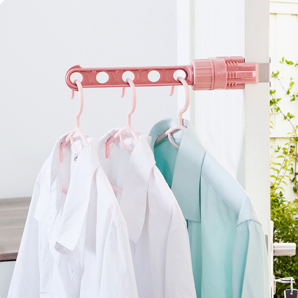 Windows Hanger Hooks Balcony Racks 5-Hole Plastic Hanger Doors Travel Clothes Hanging Rod Indoor Storage Cloth Hanger