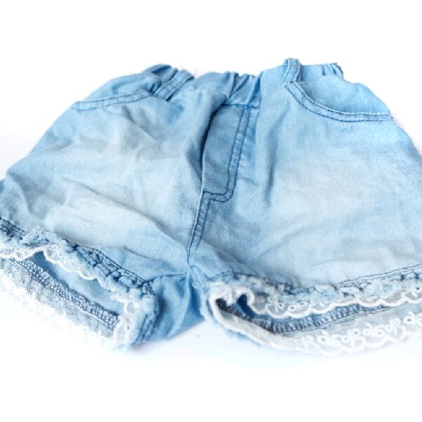 Mode Kinderen Meisjes Shorts Jeans Lace Pocket Demin Zomer Korte Broek