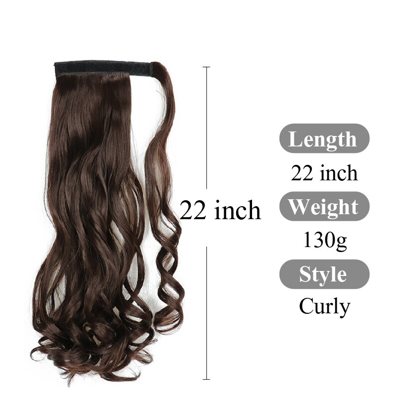 XJBB Seamless Wrap Around Synthetic Ponytail Extension for Women Long Ponytail Synthetic Hairpiece Wrap on Clip Hair Extensions