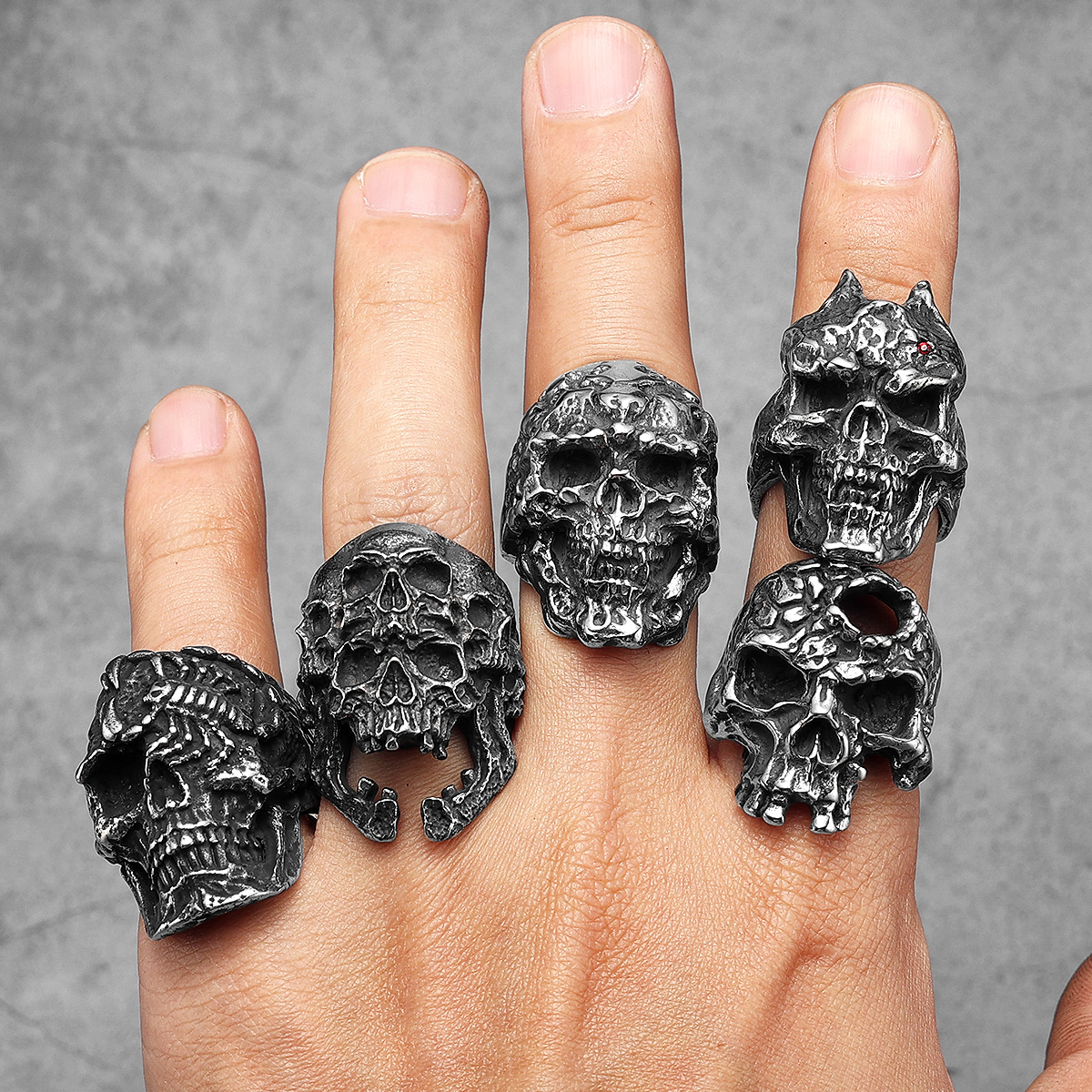 Anillos de calavera de escorpión para hombre, joyería de acero inoxidable para mujer, Punk, gótico, Rock, Vintage, negro, accesorios de elegantes, al por mayor
