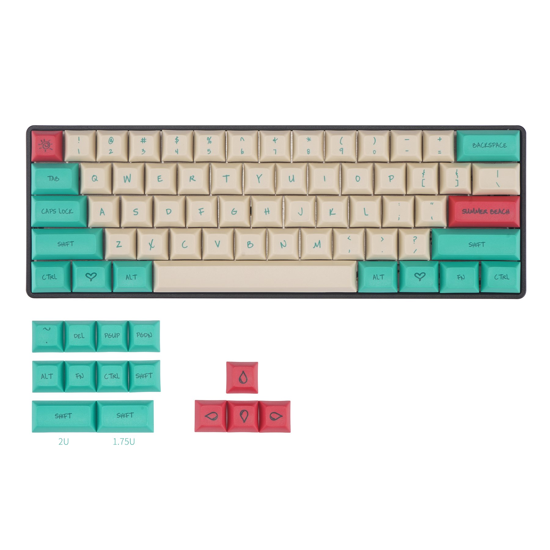 KBDfans DSA Hawaii Theme Keycaps: 75 keys