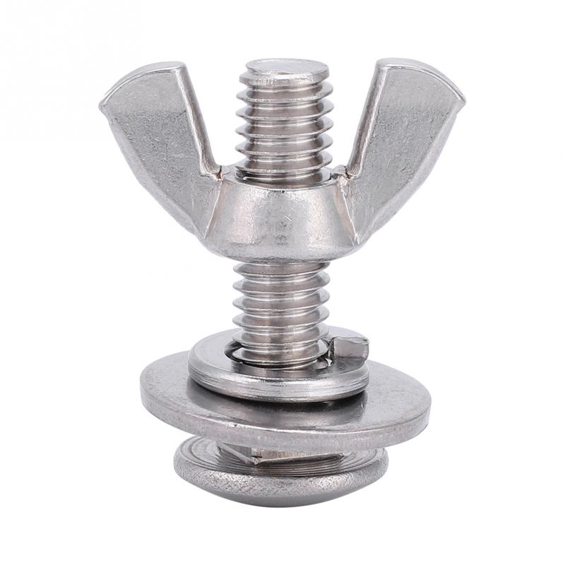 2Pcs Stainless Steel Diving Screws Butterfly Bolts Wing Nuts with 4 Washers Underwater Tech Diving Equipment
