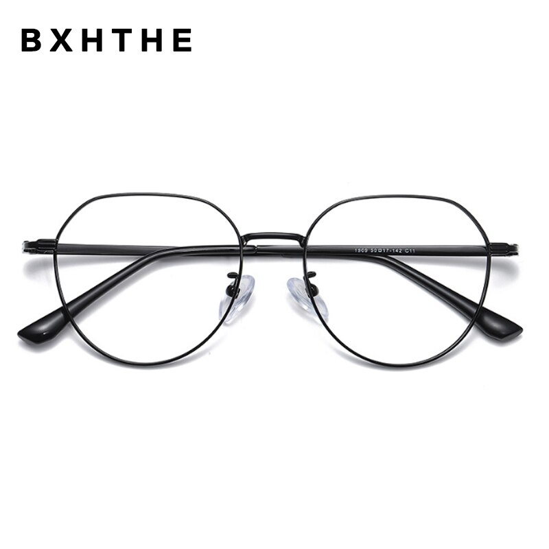 Pink Women Alloy Eyeglasses Women Prescription Optical Glasses Frame Round Myopia Spectacles Computer Eyewear: 2