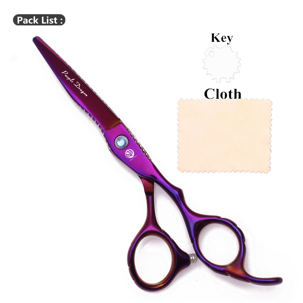 Purple Dragon 6" JP Steel Hairdresser Set Haircut Thinning Shears Hair Cutting Scissors Barber Scissors 1011# Gold: 1011 Zi C-6N