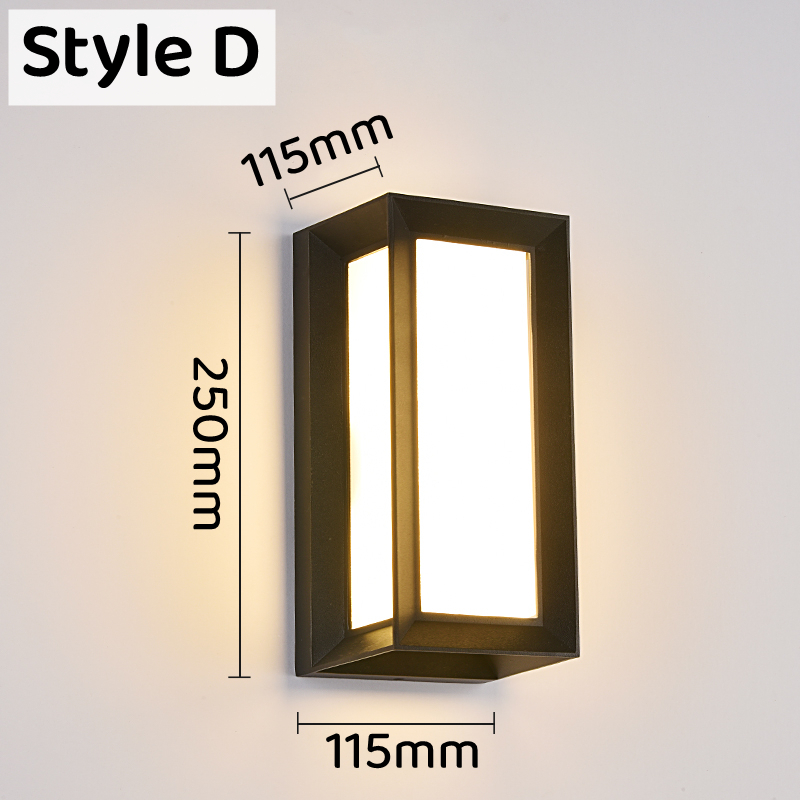 E27 utomhusvägglampor med led-belysning 15w/25w vattentäta  ip65 aluminiumlampetter för trädgård, innergård, heminredning, väggmonterad gatubelysning: Rgb / 4w