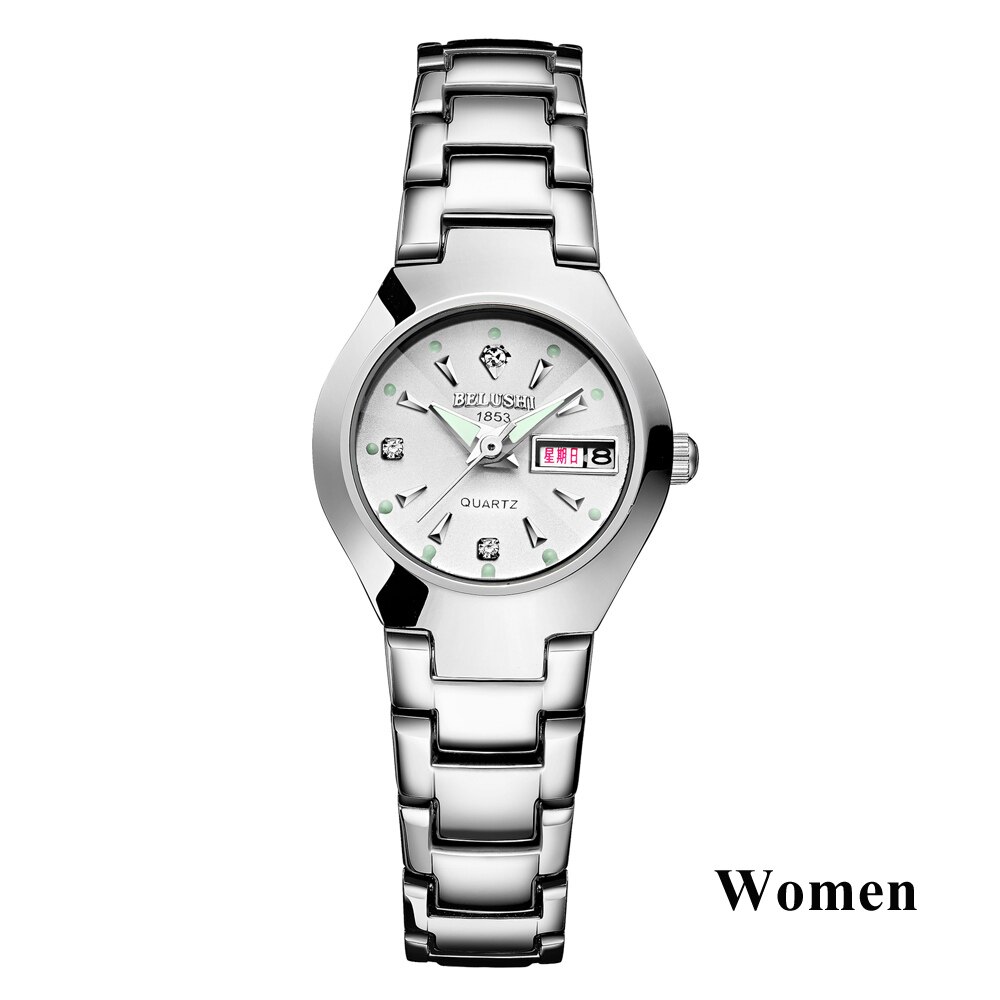 Paar Uhren oben Wolfram Stahl Schwarz Armbanduhr für Männer und Frauen Armbinde Weiblichen Uhr Reloj hombre Liebhaber saat: 8