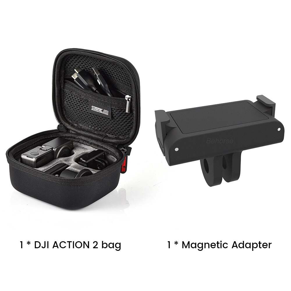DJI Action 2 Portable Storage Case Handbag Carrying Case Magnetic Shell Cover for DJI Osmo Action 2 Sport Camera Accessories: Combo 8