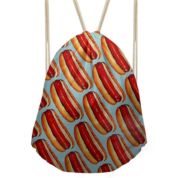 Forudesigns mochila feminina damestas met s 3d voedselpuzzelprint, klein trekkoordtasje, casual trekkoordtasje, zakje met zakken voor meisjes: Cc4301 z 3