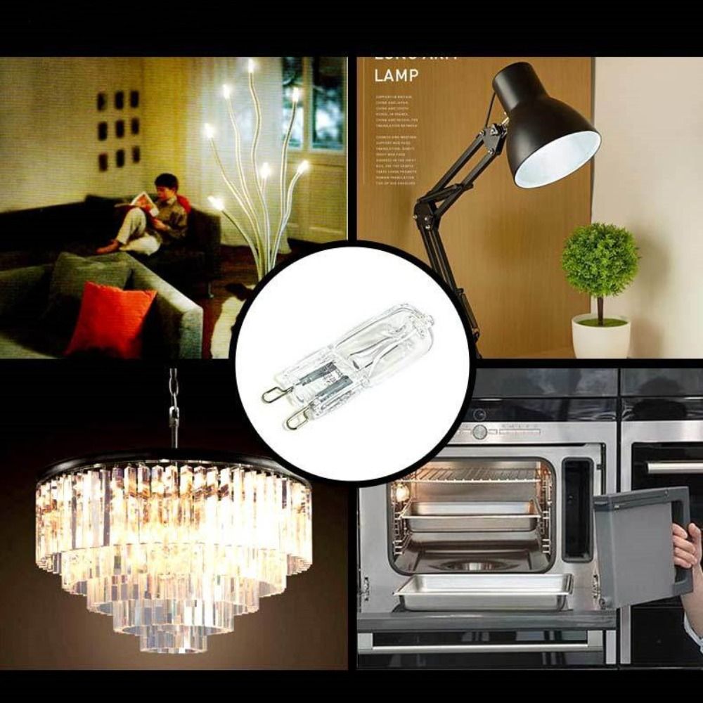 10Pcs G9 Halogen Light Bulbs 220V 25W/40W/60W Replace LED Bulb Energy Saving High Temperature Resistant Warm White Ovens