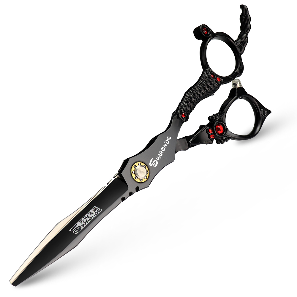 Sharonds-ciseaux de coiffure professionnels japonais 440c 6 pouces appartenant au coiffeur