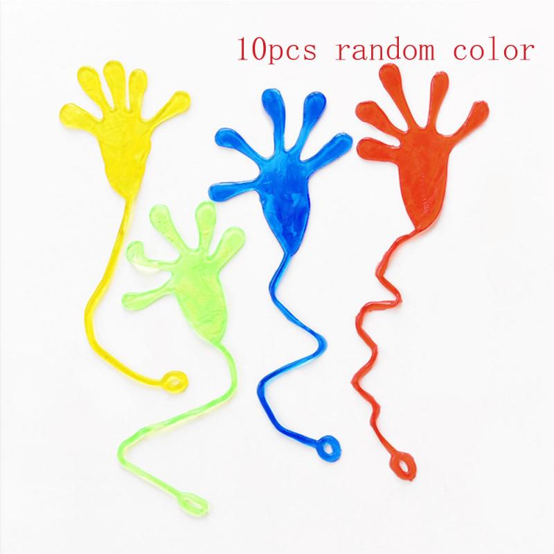 10pz Bambini Divertente Appiccicoso Mani Palmo Elastico Appiccicoso Squishy Schiaffo di Palma Giocattolo Del Capretto Bomboniere E Ricordini Regalo Della Novità scherzi scherzo Di puzzle giocattolo divertente: 10pezzi casuale colore