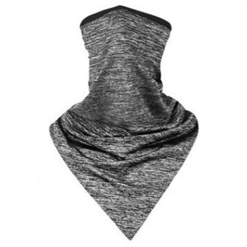 Motorcycle Proctect Cycling Face Mask Anti-UV Neck Hood Half Face Breathable Dustproof Headband Triangle Sport Scarf: Triangle gray