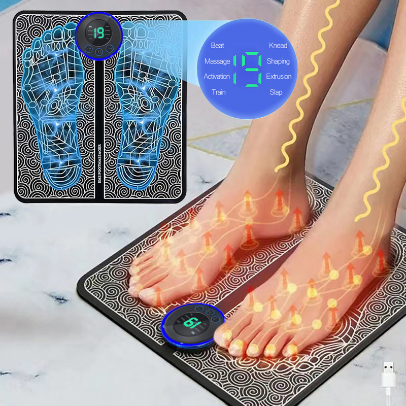 Masseur de pieds, coussin de Massage électrique Portable pliable avec réglage à plusieurs vitesses pour dispositif de Relaxation du corps, Rechargeable