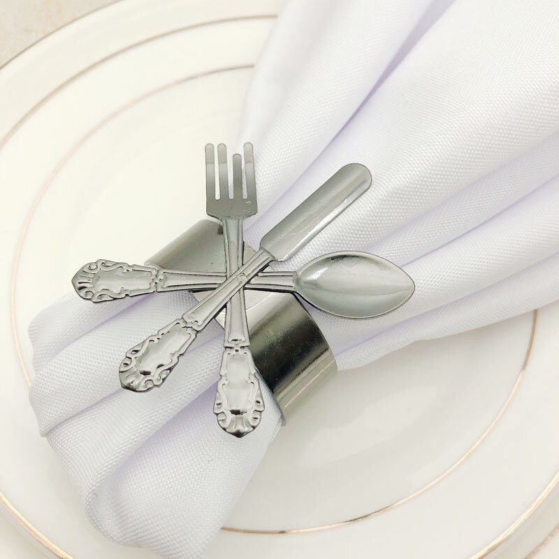 6/Stck Serviette Ring Gold und silber kreative stil besteck Serviette schnalle Hotel liefert geschirr: dunkel khaki