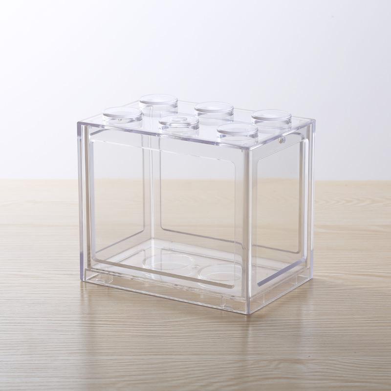 Mini Aquarium Fish Tank Fishbowl for Rumble Fish Marimo Spider Marimo Aquarium Accessories Small Reptile Pet Box 12*8*10.5cm: Transparent